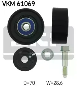VKM 61069 SKF Паразитный / ведущий ролик, поликлиновой ремень VKM 61069 SKF Паразитный / ведущий ролик, поликлиновой ремень